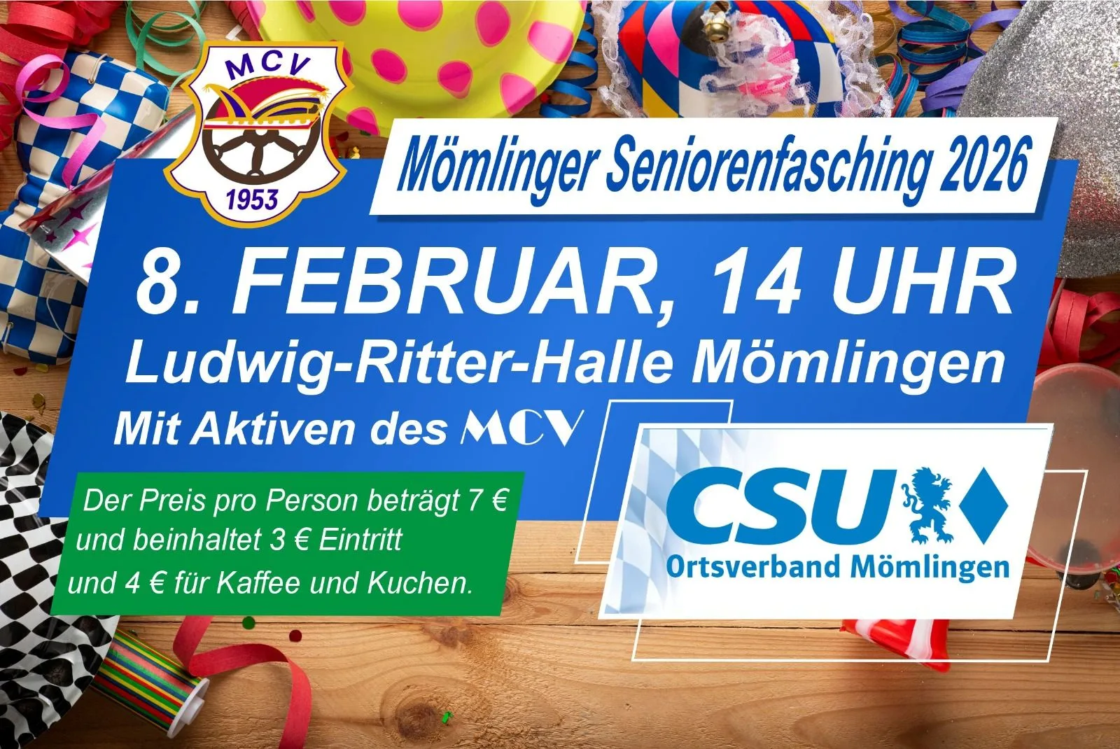 Einladung zum Mömlinger Seniorenfasching